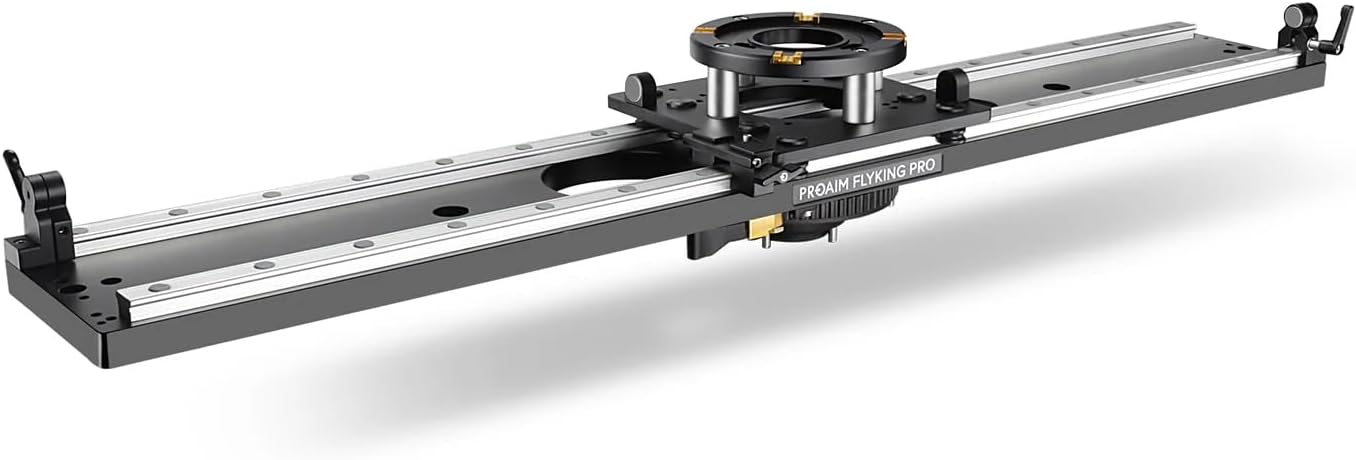 PROAIM Flyking PRO 4ft Mitchell Video Camera Slider for Videomakers & Filmmakers. with 360° Sweeping Panning & Quick Flip Lock. Payload up to 100kg / 220lb.