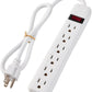 6-Outlet Surge Protector – 250 Joules, 2ft Cord, 15A/125V, 1875W Max – Right Angle Plug, Black – Home, Office, & Electronics Protection