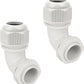 LeMotech M32 Cable Gland, 90 Degree Adjustable 18-25mm Strain Relief, Cord Connectors Nylon Joints with Gaskets, 2 Pcs, Grey
