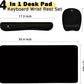 Keyboard Wrist Rest Large Mouse Pad Wrist Support for Computer, 4 in 1 Memory Foam Keyboard Pad Desk Mat Ergonomic Hand Rest Wrist Cushion for Home Office Gaming-Black
