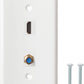 HDMI Wall Plate, 1 Port 4K HDMI Keystone to Female, 1 Port F Type Connector Coax Keystone to Female Wall Plate-White