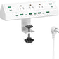 Jgstkcity 90W Desk Clamp Power Strip,12 USB Ports (6 PD 45W USB-C),Surge Protector,ETL Listed Power Hub Extension Cord,Fast Charging Station for Home Office Desk Edge Mount (White, 12 USB-90W)