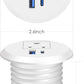 2 inch Desk Power Grommet with PD 20W USB C,Ultra-Flat Plug Power Strip,Recessed Outlet,Desktop Power Grommet for Office PC Desk Cable Cord Cover,Table Outlets for Home, Office,6 ft Cable(White)