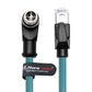 Alvin's Cables M12 X-Code 8 Pin Male to RJ45 Ethernet Cable for Cognex Keyence Camera, High-Flex Cat6a Cable for Industrial Automation, Fieldbus Module, Robotics, Right Angle 3.3ft/1m Green
