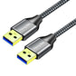 USB 3.0 A to A Male Cable 6 ft,Super Speed Type A Male to Male Cable USB 3.0 Double End USB Cord for Hard Disk, Cameras,Laptop Cooler, DVD Player and More (6FT/2M)