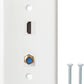 HDMI Wall Plate, 1 Port 4K HDMI Keystone to Female, 1 Port F Type Connector Coax Keystone to Female Wall Plate-White