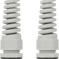 LeMotech 2Pcs NPT 1/2" IP68 Waterproof Cable Gland Flex Spiral Strain Relief Grey Nylon Joint with Gaskets for 6-12mm Wire Thread