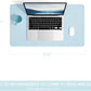 YSAGi Non-Slip Leather Desk Pad, Waterproof Laptop Computer Desk Keyboard Mat, Table Protector Blotter Mat, Large Mouse Pad for Office/Work/Home/Decor(Sky Blue, 23.6" x 13.7")