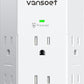 Outlet Extender, Vansoet 6 Outlet Splitter with 4 USB Ports(1 USB C PD 20W), 2100J Surge Protector Power Strip, 3 Side Multi Plug Outlet for Travel, Home, Office, Dorm