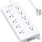 TROND Surge Protector Power Strip, 4000J, ETL Listed, 10 Widely Spaced Outlets, 2 USB C and 2 USB A Ports, Flat Plug 5ft Extension Cord, Wall Mountable, Under Desk Power Strip for Home Office, White