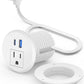 2 inch Desk Power Grommet with PD 20W USB C,Ultra-Flat Plug Power Strip,Recessed Outlet,Desktop Power Grommet for Office PC Desk Cable Cord Cover,Table Outlets for Home, Office,6 ft Cable(White)