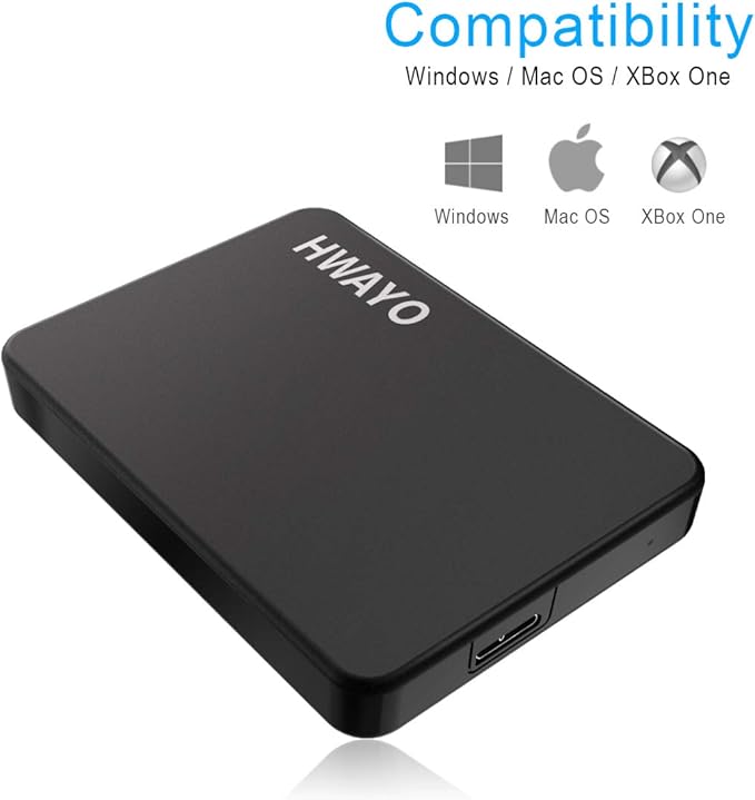 320GB Portable External Hard Drive Ultra Slim 2.5'' USB 3.0 HDD Storage for PC, Desktop, Laptop, MacBook, Chromebook, Xbox One