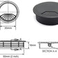 4pcs 2 inch Desk Wire Cord Cable Grommets Hole Cover for Office PC Desk Cable Cord Organizer Plastic Cover Black (Black-4Pcs)