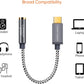 CableCreation USB C to 3.5mm Audio Adapter, Type C to Headphone Adapter, USB C to Aux 24bit/96kHz HiFi DAC Cable for iPhone 16 15 Pro Max/15 Pro/15 Plus, iPad, Galaxy S24 S23 Ultra, Pixel 9, 0.33 ft