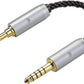 okcsc 4.4MM Male to 3.5MM Male Ultra Short Hifi Audio Cable - OFC Pair Recording Cable - 8-Core Braided Structure - 5.82 inch