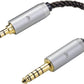 okcsc 4.4MM Male to 3.5MM Pro Male Ultra Short Hifil Male to Male AUX Audio Cable OFC Pair Recording Cable Wire-Breakage-Prevention Design Adoption of 8-Core Braided Structure 5.82 inch