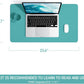 YSAGi Non-Slip Leather Desk Pad, Waterproof Laptop Computer Desk Keyboard Mat, Table Protector Blotter Mat, Large Mouse Pad for Office/Work/Home/Decor(Green Blue, 23.6" x 13.7")