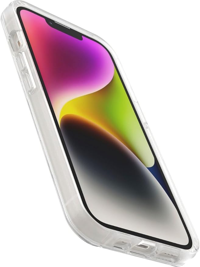OtterBox iPhone 14 & iPhone 13 Symmetry Series+ Case - CLEAR , ultra-sleek, snaps to MagSafe, raised edges protect camera & screen