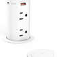 Pop up Outlet for Countertop,2.5-inch Hole Desktop Power Grommet,Recessed Power Strip,20W USB C Fast Charging,4 Outlets 4 USB Ports,15Amp Tamper Resistant Receptacle,White