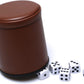 5 Pack PU Leather Dice Cups Felt Lining Quiet Shaker with 30 Dot Dice for Bar Party Yahtzee Farkle Dice Games