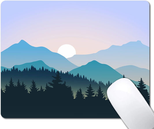 Mountain Landscape Mouse Pad, During Sunrise Mouse Pad for Design, Anti-Slip Rubber Base Wireless Mouse Pads for Laptop