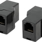Uvital RJ12 6P6C 1 Female to 2 Female Telephone Line Splitters, Telephone Landline Cable Connector and Separator(Black,2 Pack)