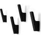 Wood Wall Hooks - Set of 4 - Solid Black Walnut Wood Coat Hooks for Hanging Hat, Purse, Backpack, Bag, Jacket - Modern Farmhouse Decor for Wall and Practical Entryway Hooks (Walnut)