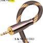 SKW Audiophiles High Gauge AUX Cable 3.5mm Male to Male Jack Cable with Diameter 6.8mm Stereo Audio Cable 3.2ft (1m)