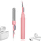 Cleaner Kit for Airpods,Earbuds Cleaning kit for Airpods Pro 1 2 3, Multi-Function Cleaning Tool with Brush Flocking Sponge for Wireless Earphones Bluetooth Headphones Case Camera and Phone (Pink)