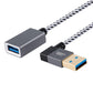 CableCreation Short USB 3.0 Extension Cable Right Angle 1FT, 90 Degree Male to Female Extender Cord for Flash Drives, Keyboard, Scanners, VR,PlayStation, 0.3M Space Grey