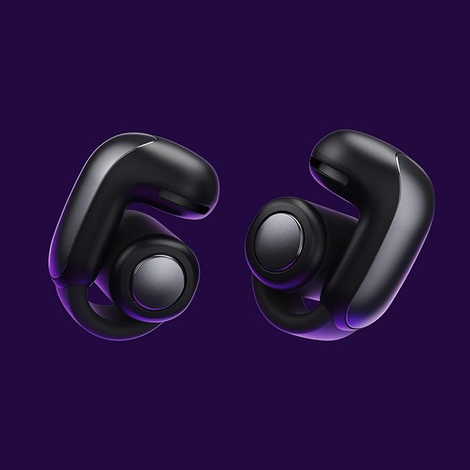 Bose Ultra Open Earbuds - Bluetooth Open Ear Earbuds with OpenAudio for Awareness, Clip-On Design for Comfort, Water Resistant, Up to 48 Hrs of Playtime, Black