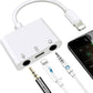 Microphone & 3.5mm Headphone Adapter for iPhone Microphone Adapter for Live-Streaming with Charging Port Lighting to Audio & MIC Adapter Compatible with iPhone/iPad