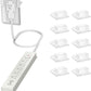 6FT Ultra-Thin Flat Plug Power Strip with 5 Outlets & 3 USB Ports | Child & Pet-Safe, 1625W, Wall-Mounted Cord Organizer, Universal Size Outlet & Plug Concealer with Cord Clips(UL Listed)