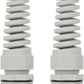 LeMotech 2Pcs NPT 3/4" IP68 Waterproof Cable Gland Flex Spiral Strain Relief Grey Nylon Joint with Gaskets for 13-18mm Wire Thread