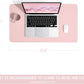 YSAGi Non-Slip Leather Desk Pad, Waterproof Laptop Computer Desk Keyboard Mat, Table Protector Blotter Mat, Large Mouse Pad for Office/Work/Home/Decor(Pink, 23.6" x 13.7")