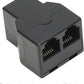 Uvital RJ12 6P6C 3 Female Telephone Line Splitters, Phone Jack Splitter, Telephone Landline Cable Connector and Separator(Black, 20 Pack)