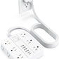 Surge Protector Power Strip 15 Ft Cord, HUNIAN Flat Plug Extension Cord with 12 Widely Spaced Outlets 6 USB Charger (2 USB C Ports), Desk Charging Station for Home Office Supplies, Dorm Room, White