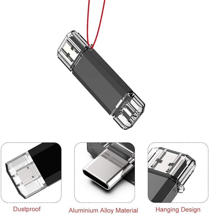 Vansuny 5 Pack 128GB USB C Flash Drive 2 in 1 OTG USB 3.0+USB C Memory Stick with Keychain Thumb Drive Photo Stick Jump Drive for Android Smartphones, Computers, MacBook, Tablets, PC