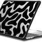 CASETiFY Impact MacBook Air 13.6" (M2-M4) Case [Cushioned Impact Corners/Scratch-Resistant/Anti-Slip Grip] - Black Abstract Shapes - Clear Black