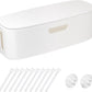 Cable Management Box - Large Cord Organizer Box to Hide Power Strip & Under Desk, TV Computer Wires Cable Organizer Box with Baby Proofs, Desk Cord Organizer for Home/Office - White