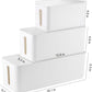3 Pack Cable Management Box with 18 PCS Cable Management Set - Large & Medium & Small Cable Organizer Box to Hide Wires & Power Strips | TV Cord Organizer Box | for Home & Office, White