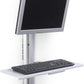 Displays2go Adjustable Monitor Display for Wall Mounting, Adjustable Height, Aluminum Build – Silver, White (VMSSWWM27)