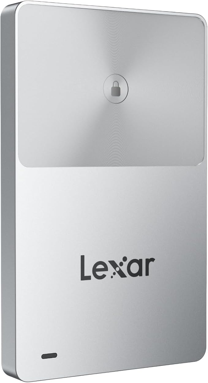 Lexar TouchLock Portable SSD 512GB with One-Touch NFC Encryption Authentication, External Solid-State Drives USB 3.2 Gen2, Magnetic Phone SSD Support for iPhone 17/16, Tablet, PC
