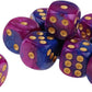 Yiotfandoll 20PCS Polyhedral Dice D6 Dice 16mm Acrylic 6 sided Dice Game Dice for RPG MTG DND Dice Table Games (Purple Blue and Black Gold)