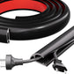 4FT Side-Open Extension Cord Covers for Wires on Floor,Silicone Power Cable Protector Cord Hider Management Strip,Hide Electric Wire on Carpet,Chord Runner Protective Safety Wiremold,Black