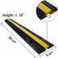 Rubber Cable Ramp Cord Cover Cable Protector Ramps Wire Hose Protective 1 Channel 22000Lbs Load Capacity Traffic Speed Bump for Asphalt Concrete Gravel Driveway Indoor Outdoor, 5 Pack