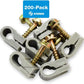 STEREN Coaxial Cable Clips - Cable Holder - Wire Clips - Siding Clips for Hanging - Cord Holder for Desk - Cable Clamps (Gray, 200 Count - Single Screw)