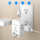 LENCENT Multi Plug Outlet Extender with USB, 4 AC Electrical Outlet Expander with 4 USB Charger Cube(2 Type C), Small Multiple Wall Tap Plug Splitter for Home Office Travel Cruise Dorm Essentials