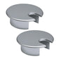 2 Pcs Desk Grommet 1-3/8" / 35 mm, Desk Cord Hole Cover, Cable Grommet Metal Zinc Alloy Materilal, Desk Hole Grommet for Home & Office Pc, Detachable Cable Cord Organizer-Matte Silver