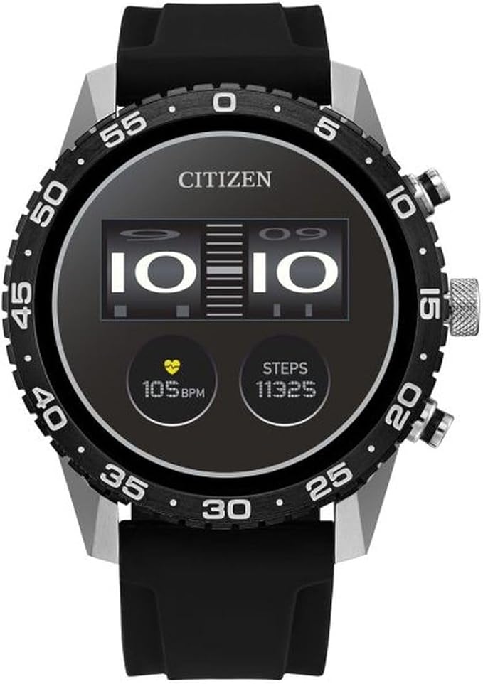 Citizen CZ Smart PQ2 44MM Sport Smartwatch with YouQ App with IBM Watson® AI and NASA research, Wear OS by Google, HR, GPS, Fitness Tracker, Amazon Alexa™, iPhone Android Compatible, IPX6 Rating